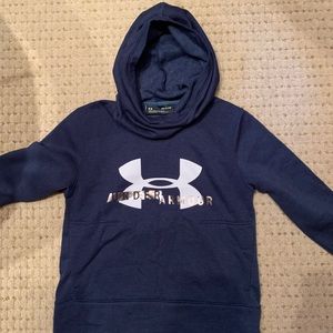 Under armour navy blue funnel neck.